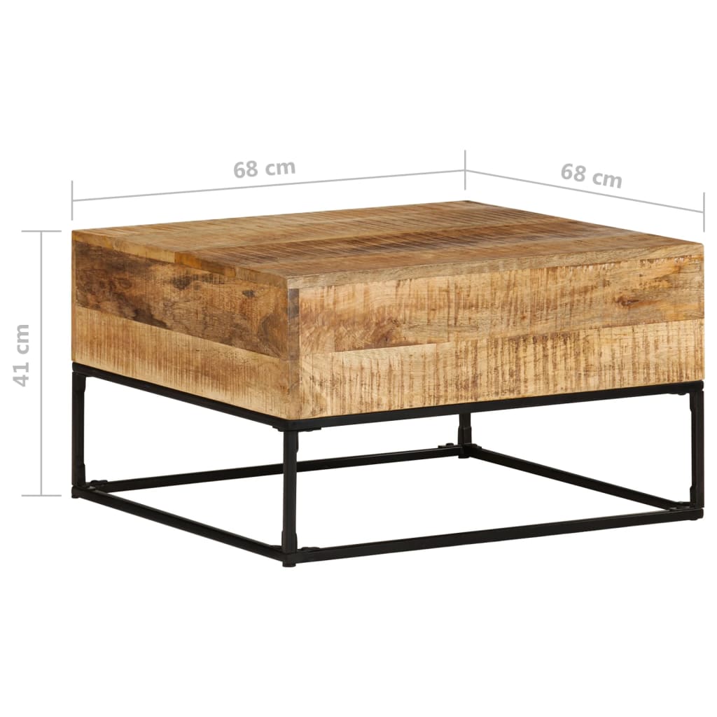 Salontafel 68x68x41 cm ruw mangohout is nu te koop bij PeponiXL, paradijselijk wonen!