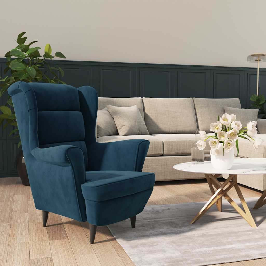 Fauteuil fluweel blauw is nu te koop bij PeponiXL, paradijselijk wonen!