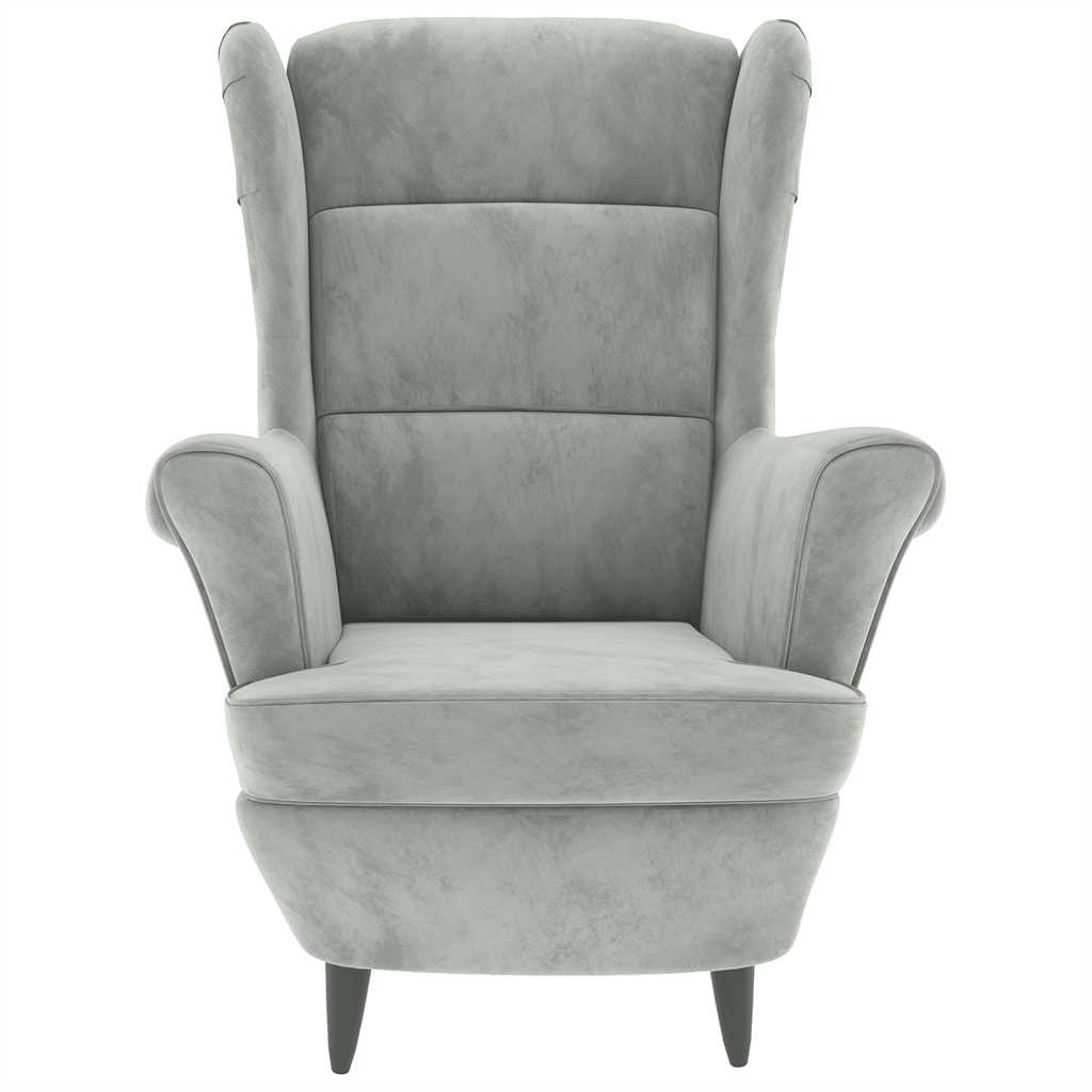 Fauteuil fluweel lichtgrijs is nu te koop bij PeponiXL, paradijselijk wonen!