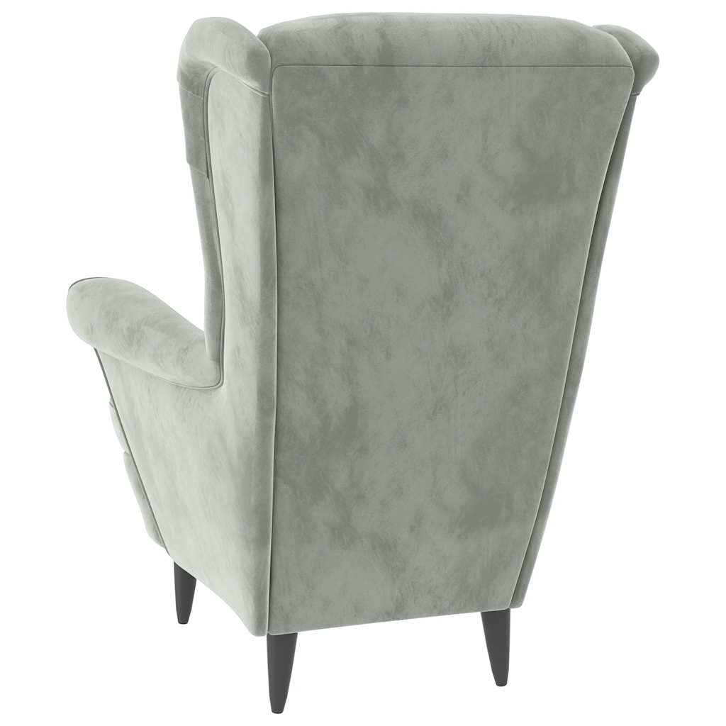 Fauteuil fluweel lichtgrijs is nu te koop bij PeponiXL, paradijselijk wonen!
