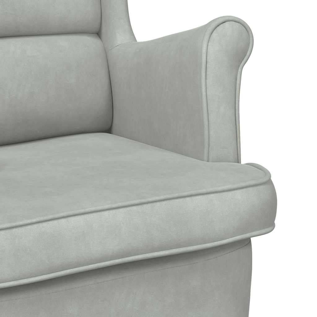 Fauteuil fluweel lichtgrijs is nu te koop bij PeponiXL, paradijselijk wonen!
