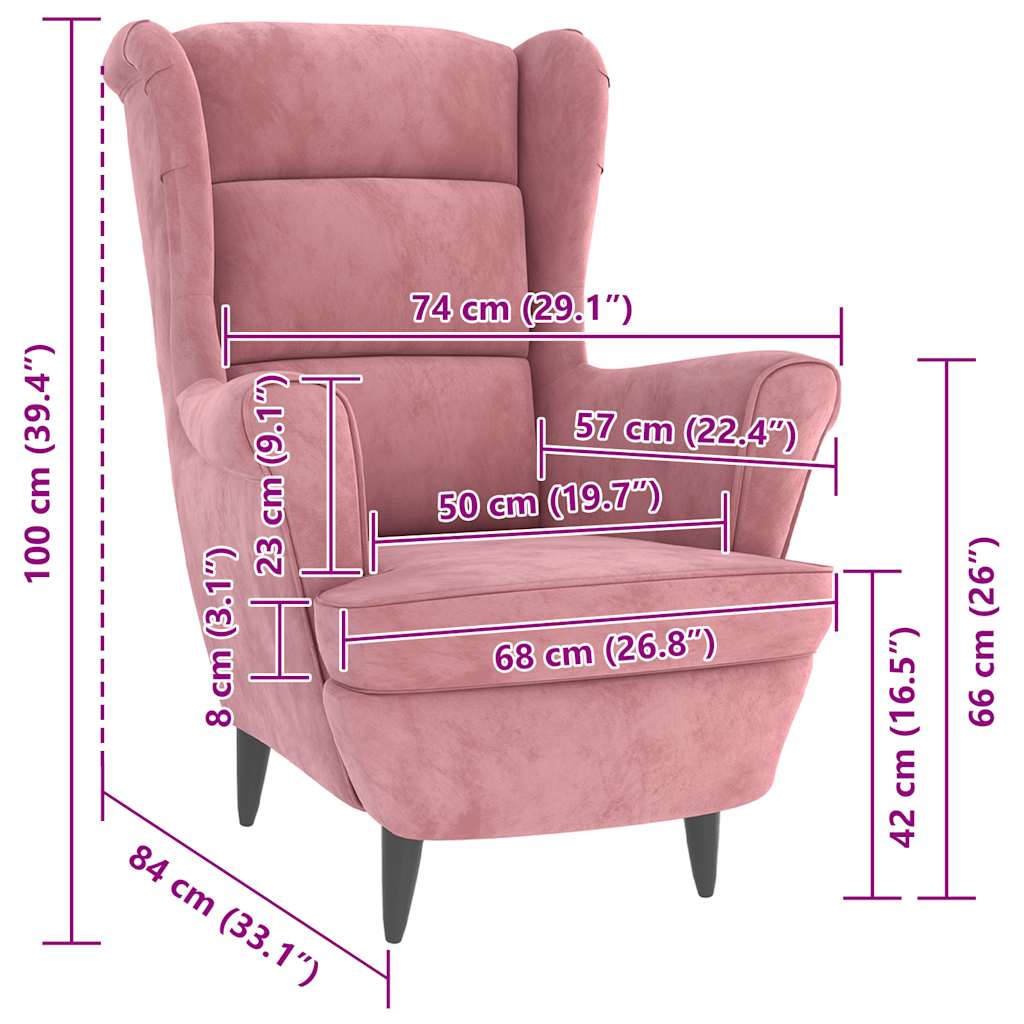Fauteuil fluweel roze is nu te koop bij PeponiXL, paradijselijk wonen!