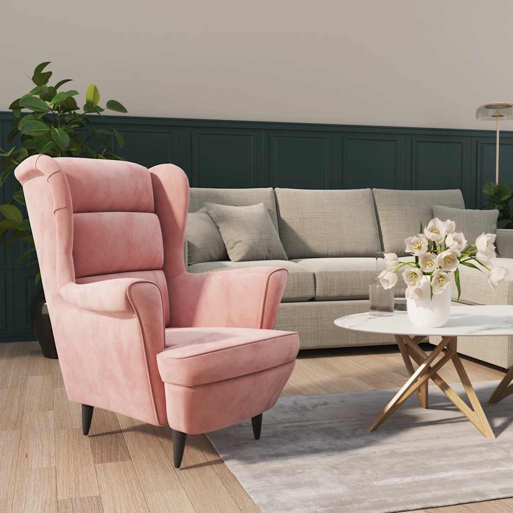 Fauteuil fluweel roze is nu te koop bij PeponiXL, paradijselijk wonen!