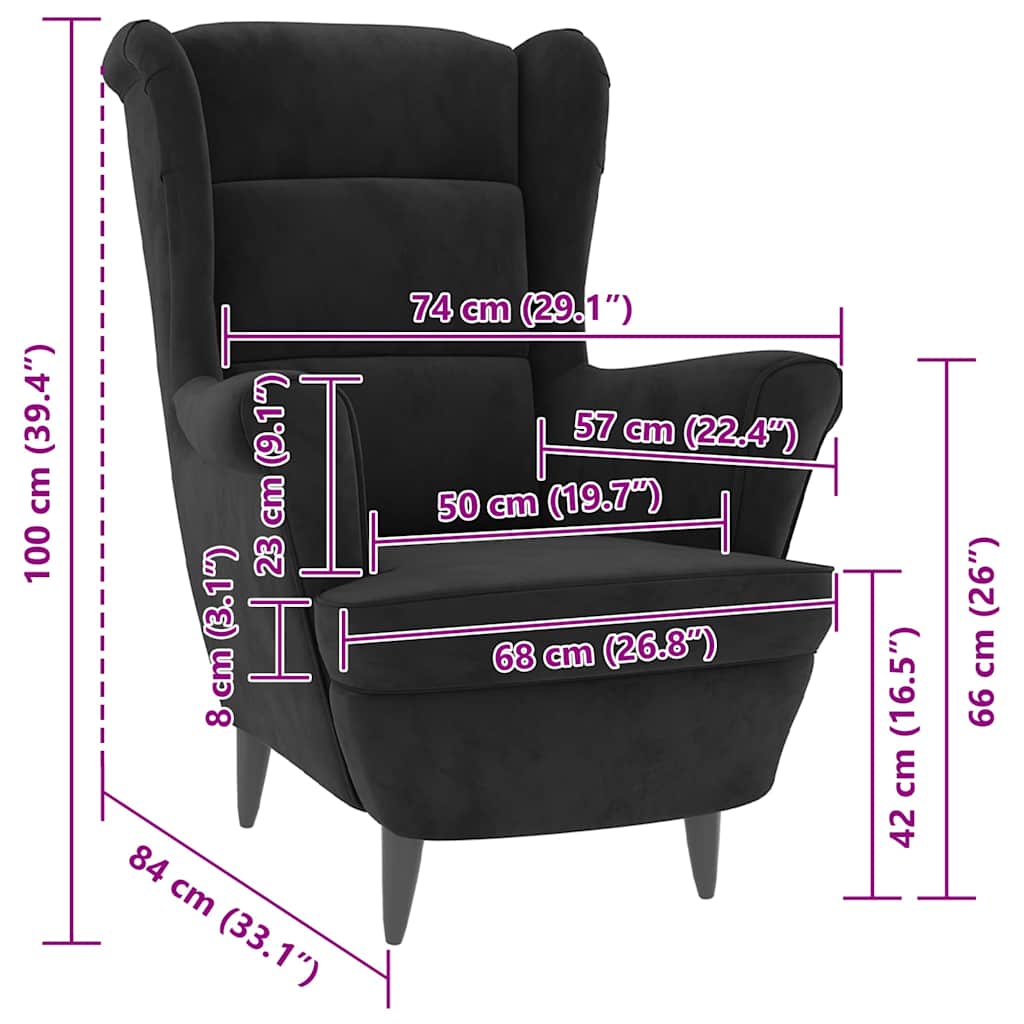 Fauteuil fluweel zwart is nu te koop bij PeponiXL, paradijselijk wonen!