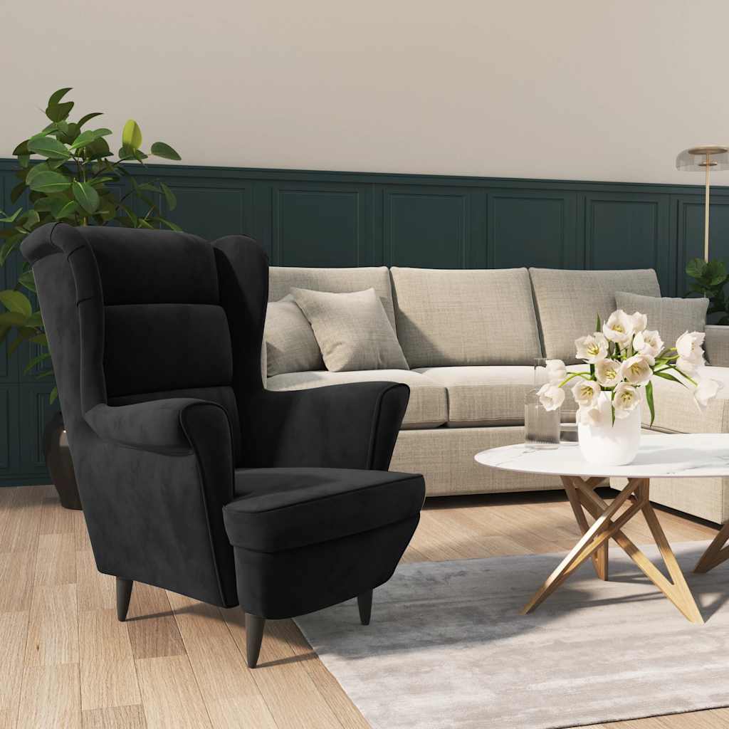 Fauteuil fluweel zwart is nu te koop bij PeponiXL, paradijselijk wonen!