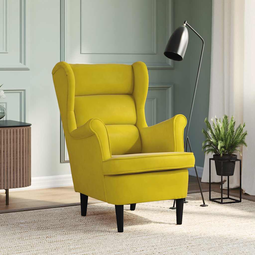 Fauteuil fluweel mosterdgeel is nu te koop bij PeponiXL, paradijselijk wonen!