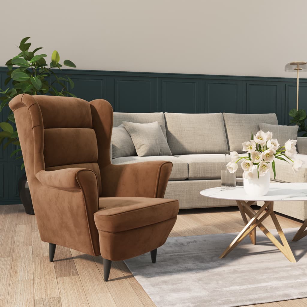 Fauteuil fluweel bruin is nu te koop bij PeponiXL, paradijselijk wonen!