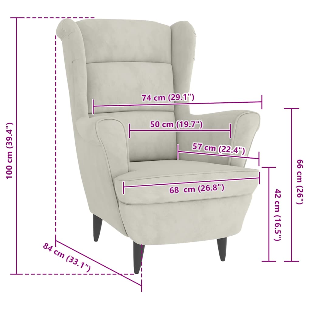 Fauteuil fluweel crèmewit is nu te koop bij PeponiXL, paradijselijk wonen!