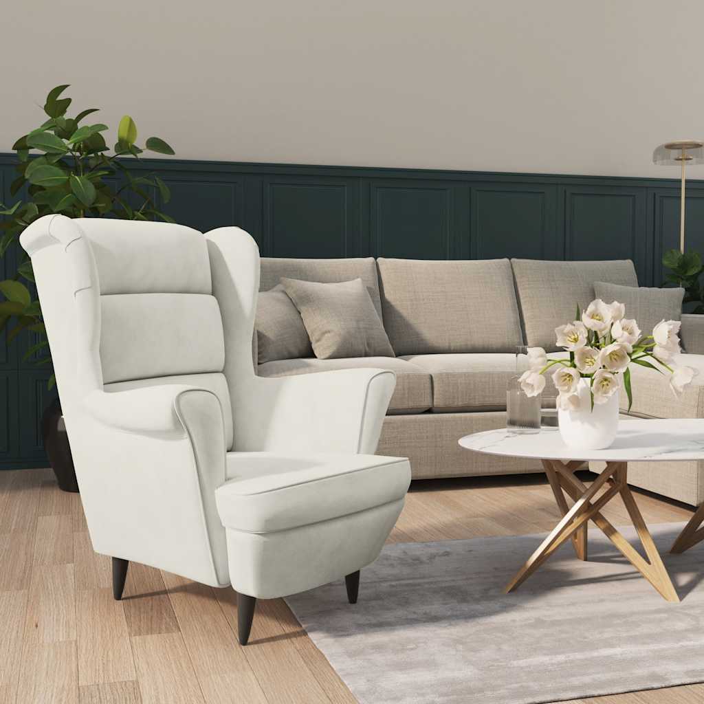 Fauteuil fluweel crèmewit is nu te koop bij PeponiXL, paradijselijk wonen!