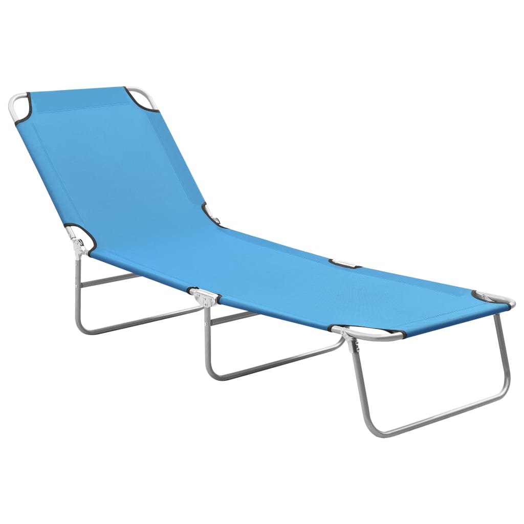 Ligbed inklapbaar staal en stof turquoiseblauw is nu te koop bij PeponiXL, paradijselijk wonen!