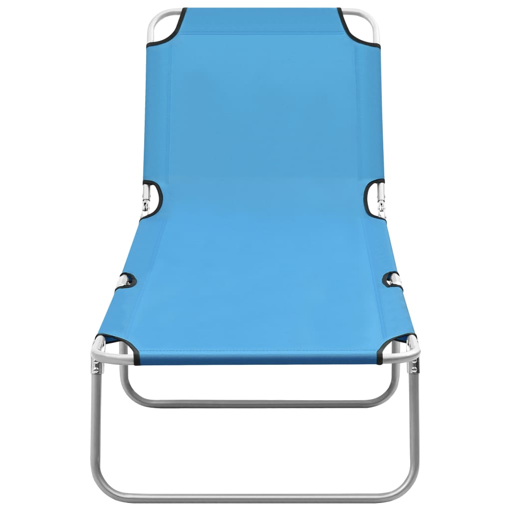 Ligbed inklapbaar staal en stof turquoiseblauw is nu te koop bij PeponiXL, paradijselijk wonen!