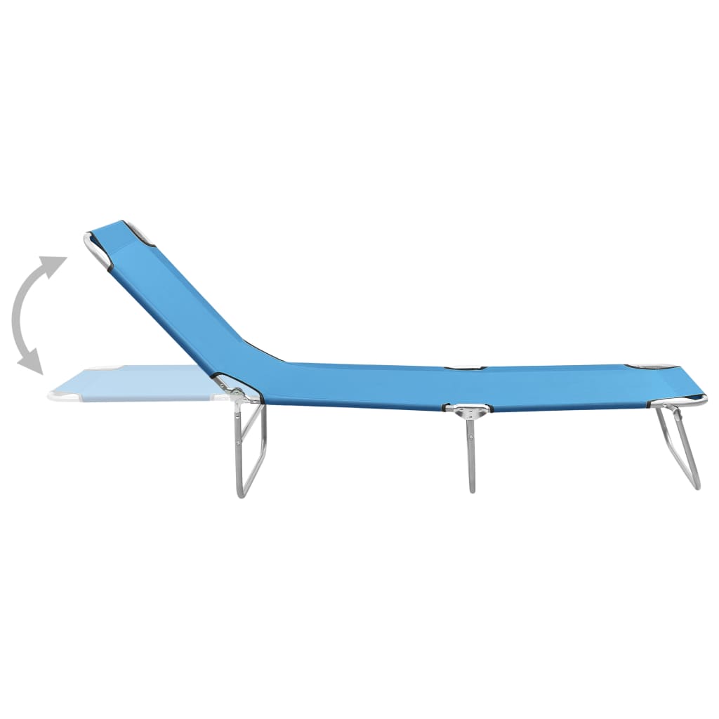 Ligbed inklapbaar staal en stof turquoiseblauw is nu te koop bij PeponiXL, paradijselijk wonen!