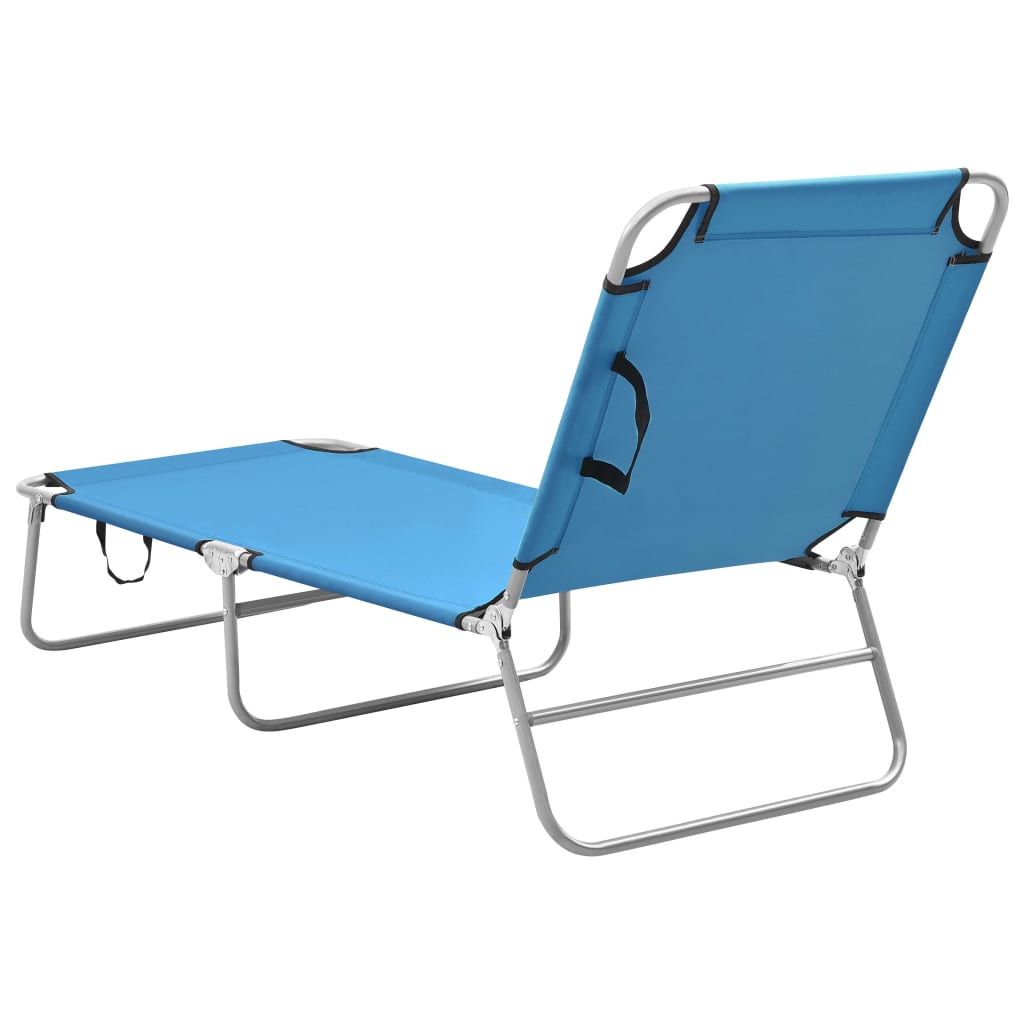 Ligbed inklapbaar staal en stof turquoiseblauw is nu te koop bij PeponiXL, paradijselijk wonen!