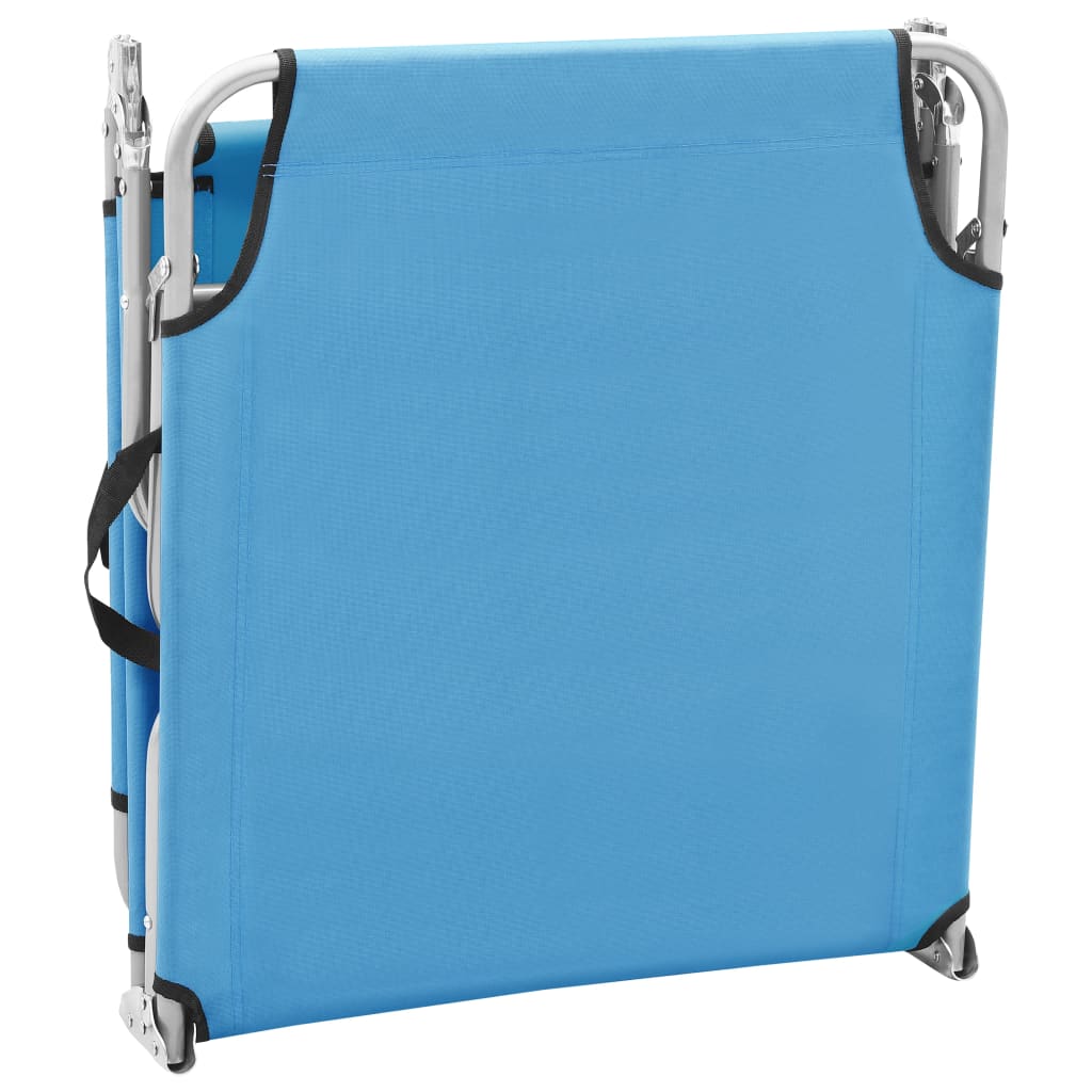 Ligbed inklapbaar staal en stof turquoiseblauw is nu te koop bij PeponiXL, paradijselijk wonen!