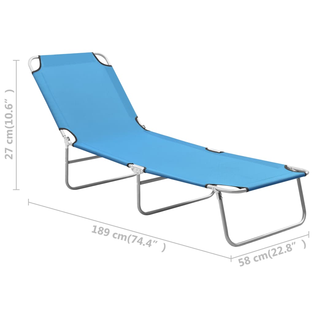 Ligbed inklapbaar staal en stof turquoiseblauw is nu te koop bij PeponiXL, paradijselijk wonen!