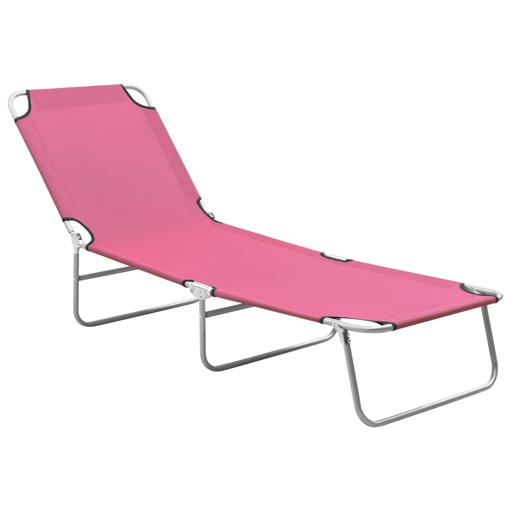 Ligbed inklapbaar staal en stof roze is nu te koop bij PeponiXL, paradijselijk wonen!