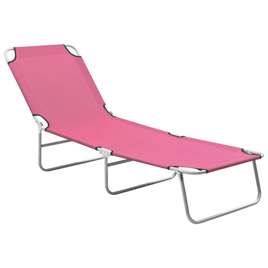 Ligbed inklapbaar staal en stof roze is nu te koop bij PeponiXL, paradijselijk wonen!