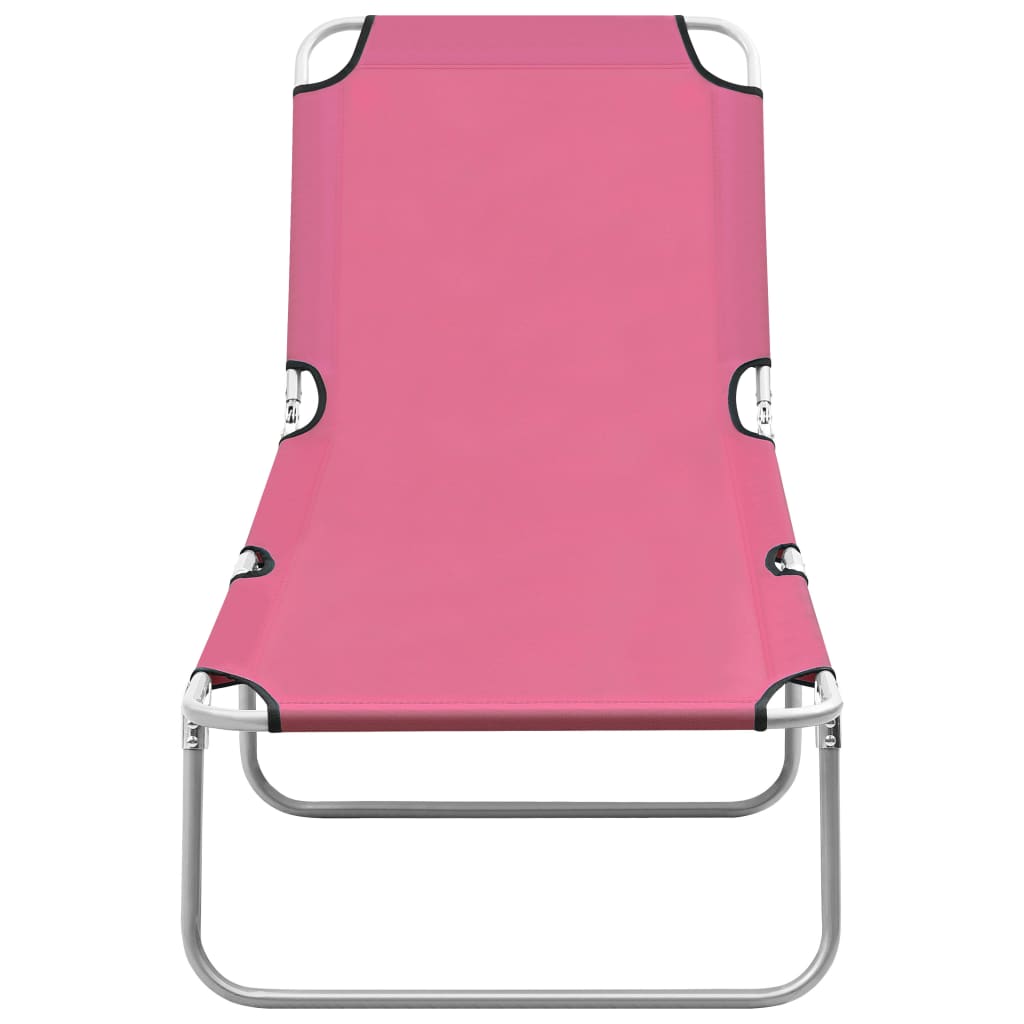 Ligbed inklapbaar staal en stof roze is nu te koop bij PeponiXL, paradijselijk wonen!