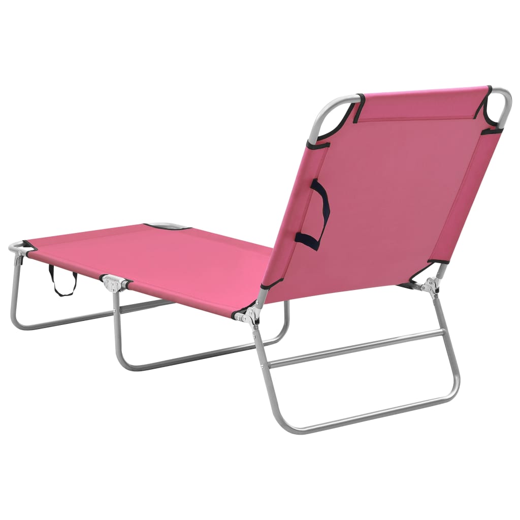 Ligbed inklapbaar staal en stof roze is nu te koop bij PeponiXL, paradijselijk wonen!