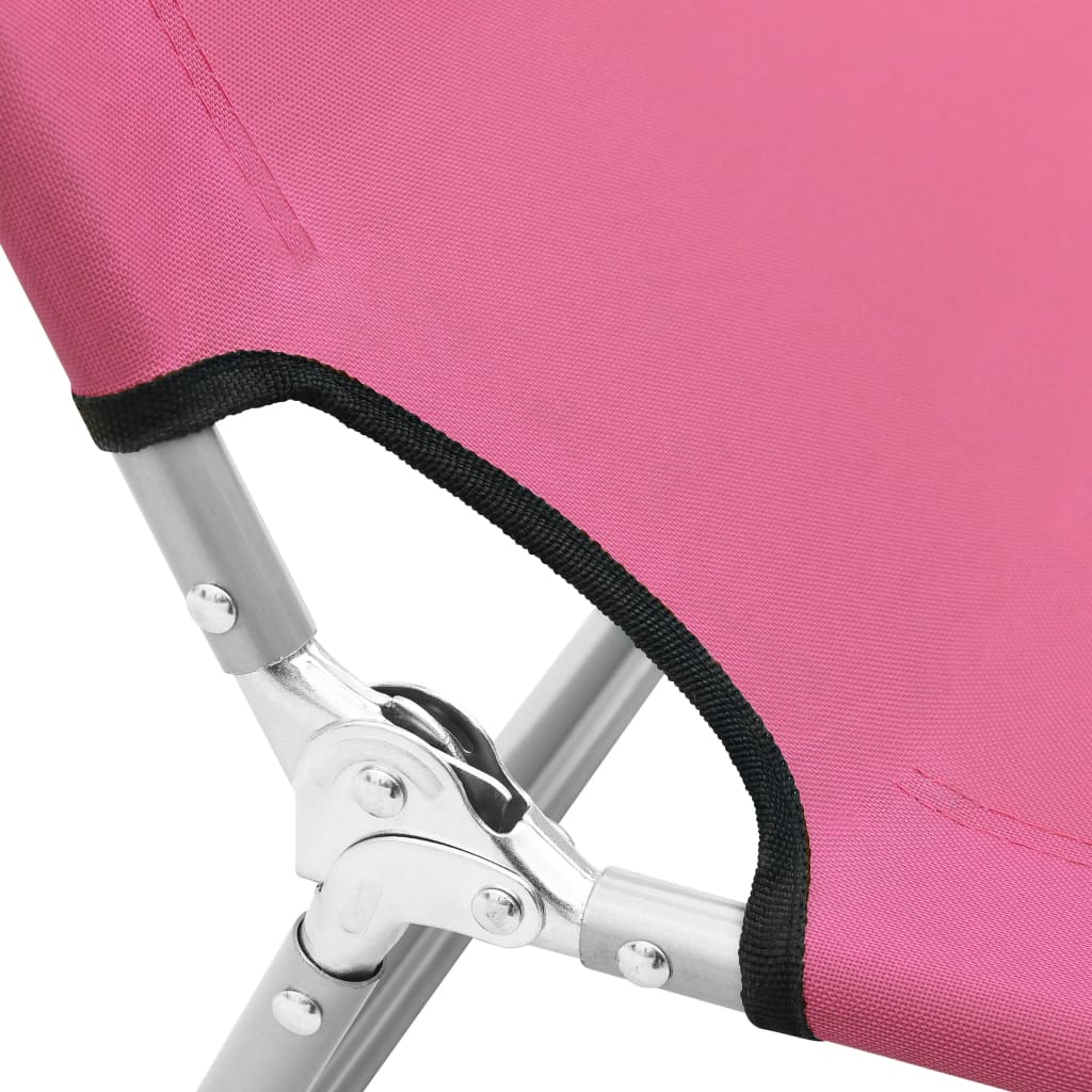 Ligbed inklapbaar staal en stof roze is nu te koop bij PeponiXL, paradijselijk wonen!