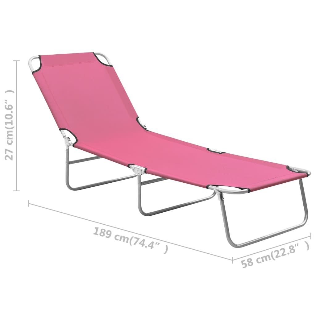 Ligbed inklapbaar staal en stof roze is nu te koop bij PeponiXL, paradijselijk wonen!