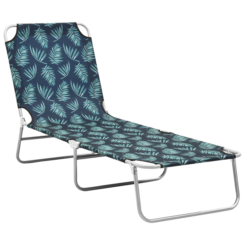 Ligbed inklapbaar staal en stof bladmotief is nu te koop bij PeponiXL, paradijselijk wonen!
