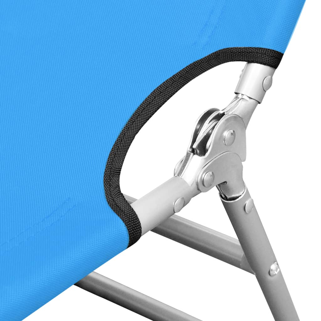 Ligbed inklapbaar met hoofdkussen staal turquoiseblauw is nu te koop bij PeponiXL, paradijselijk wonen!