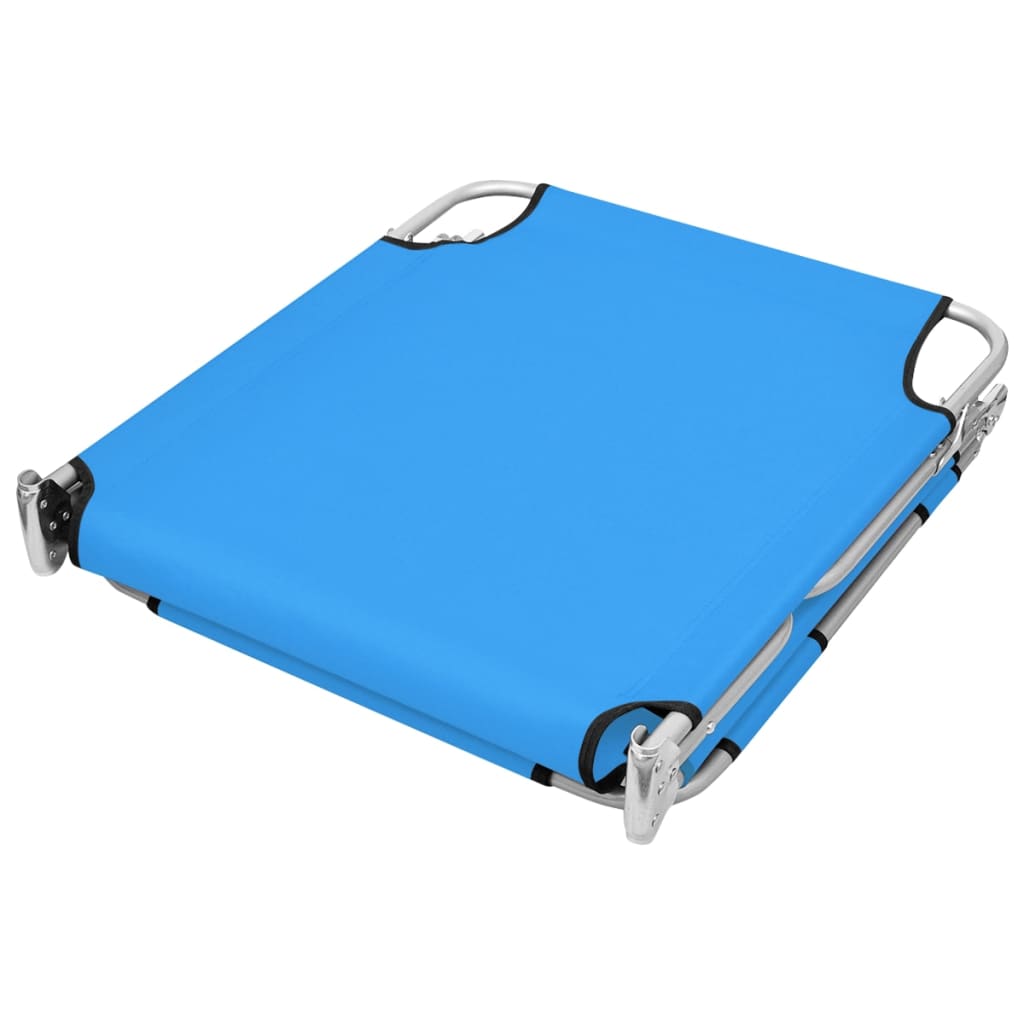Ligbed inklapbaar met hoofdkussen staal turquoiseblauw is nu te koop bij PeponiXL, paradijselijk wonen!