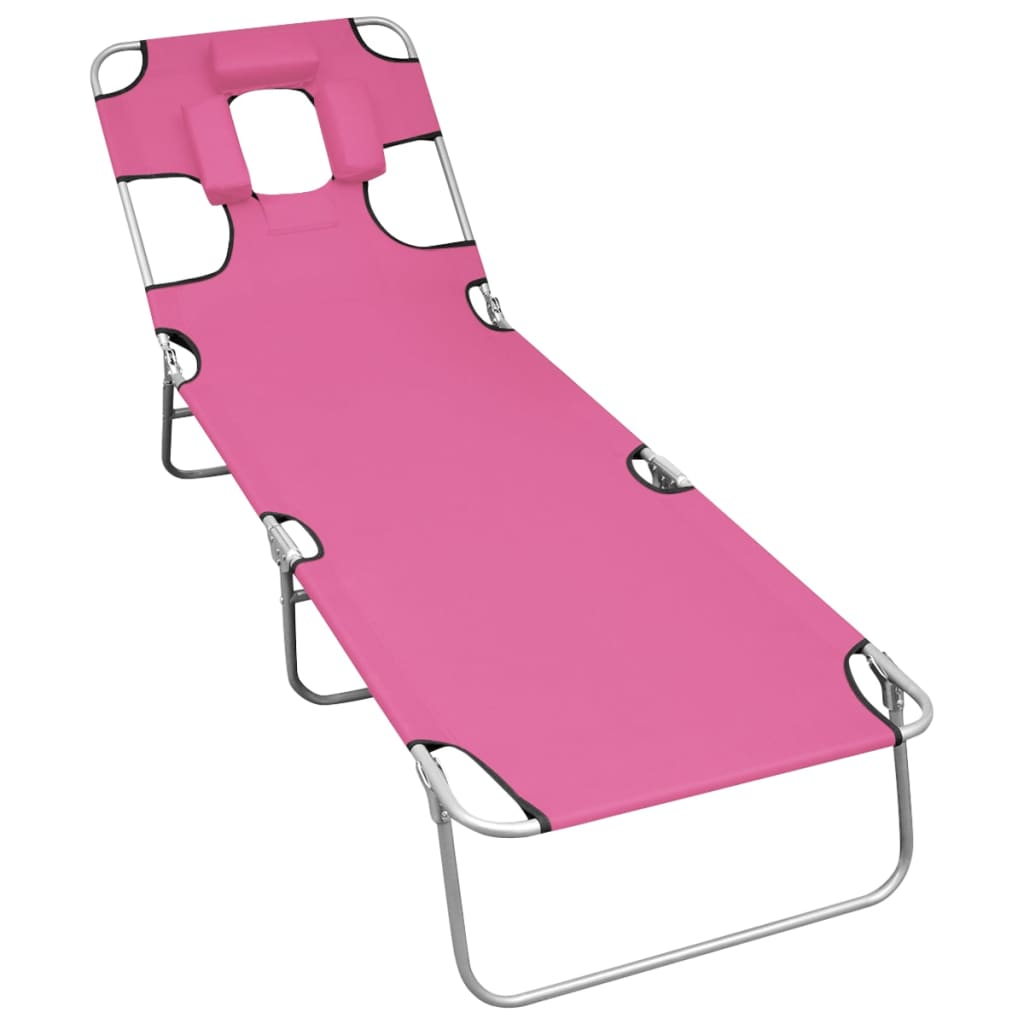 Ligbed inklapbaar met hoofdkussen staal magenta is nu te koop bij PeponiXL, paradijselijk wonen!