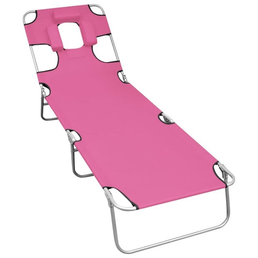 Ligbed inklapbaar met hoofdkussen staal magenta is nu te koop bij PeponiXL, paradijselijk wonen!