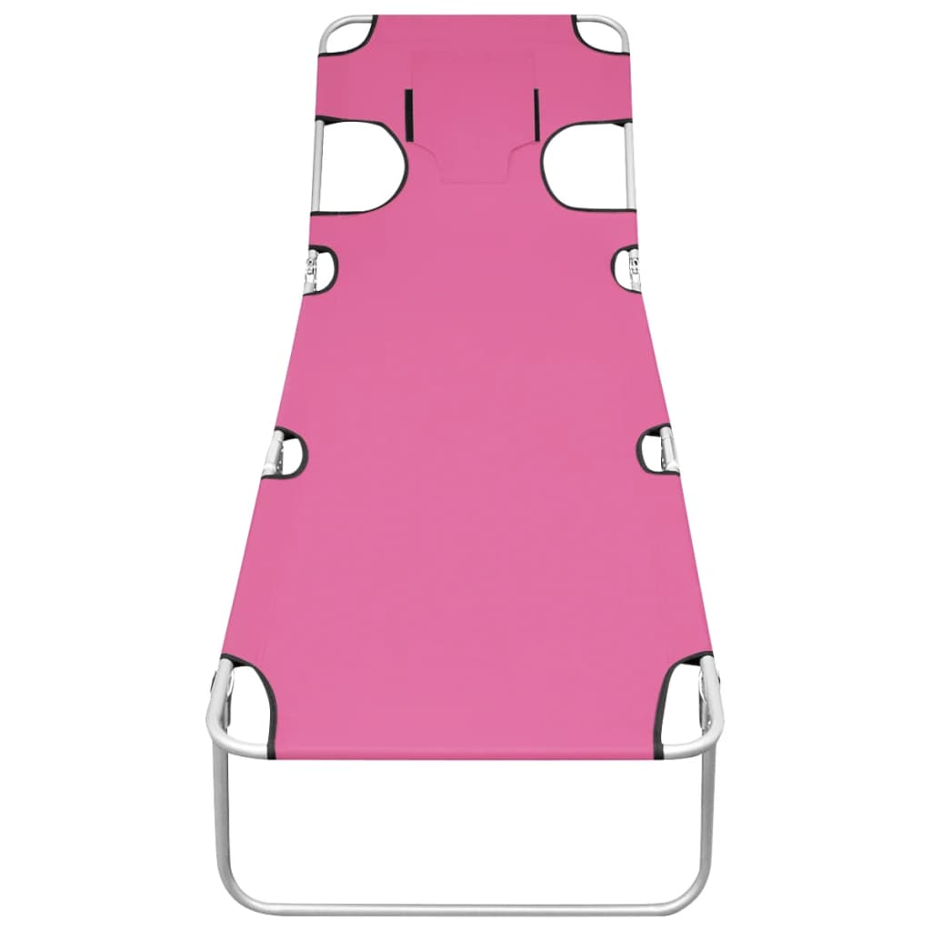 Ligbed inklapbaar met hoofdkussen staal magenta is nu te koop bij PeponiXL, paradijselijk wonen!