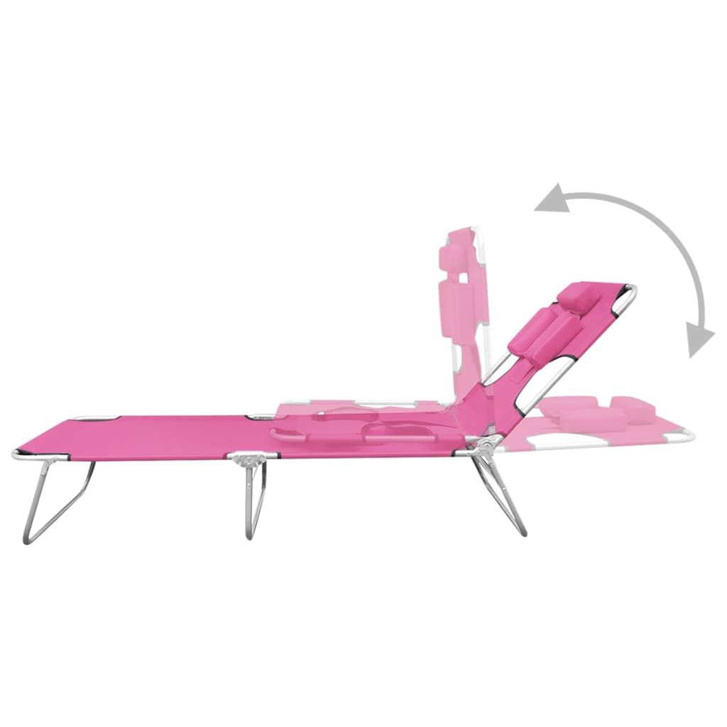 Ligbed inklapbaar met hoofdkussen staal magenta is nu te koop bij PeponiXL, paradijselijk wonen!