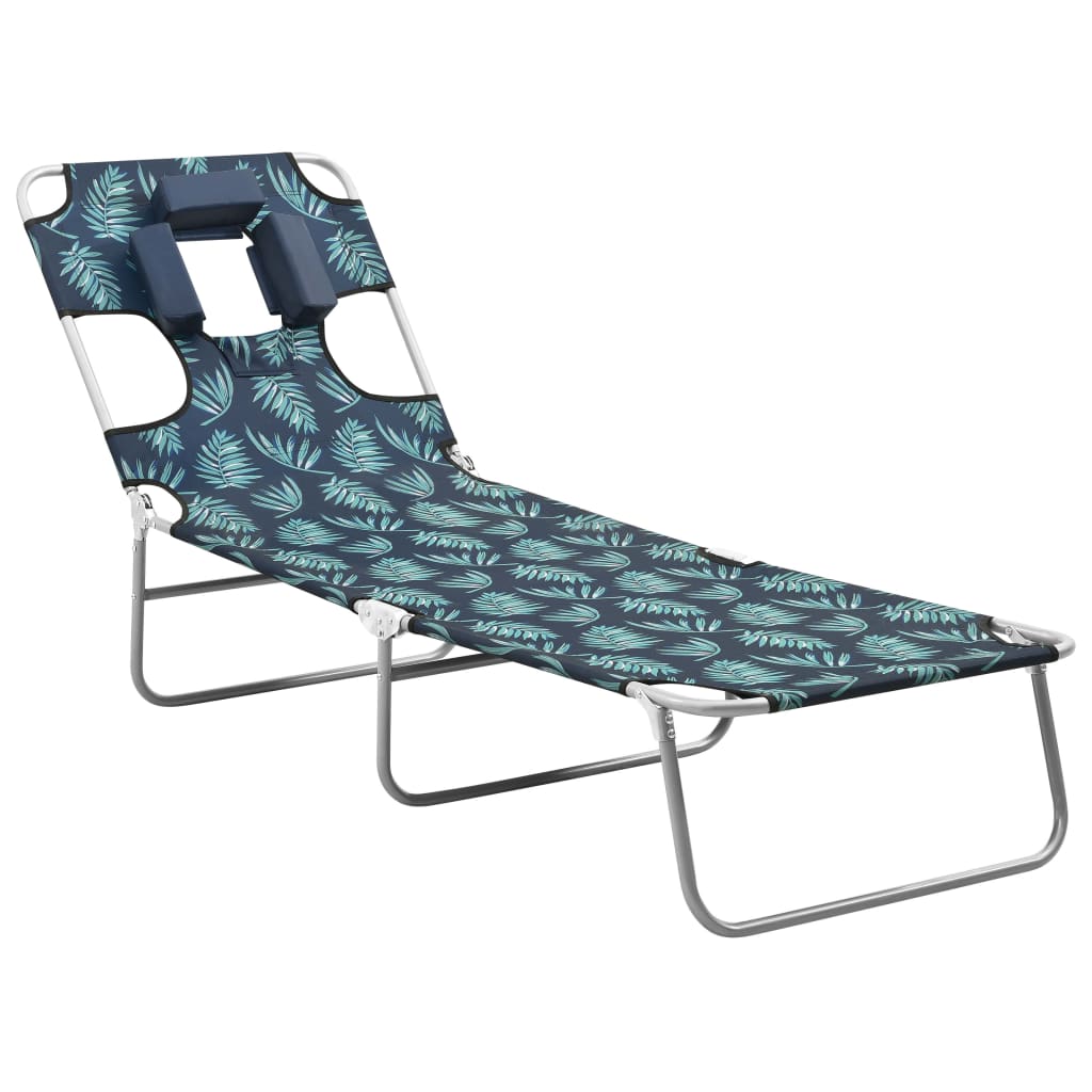 Ligbed inklapbaar met hoofdkussen bladmotief staal is nu te koop bij PeponiXL, paradijselijk wonen!