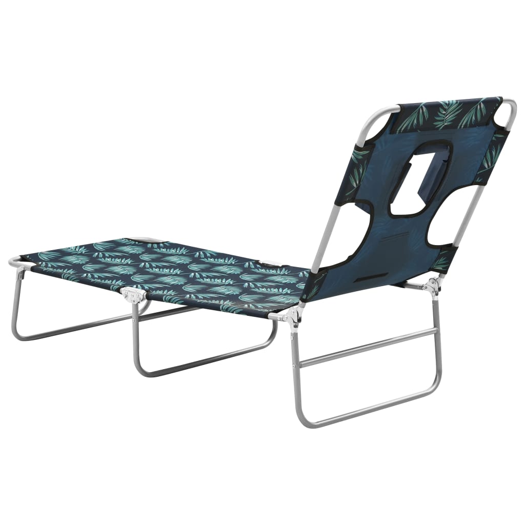 Ligbed inklapbaar met hoofdkussen bladmotief staal is nu te koop bij PeponiXL, paradijselijk wonen!