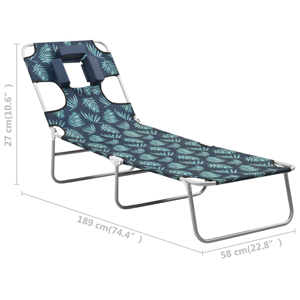 Ligbed inklapbaar met hoofdkussen bladmotief staal is nu te koop bij PeponiXL, paradijselijk wonen!