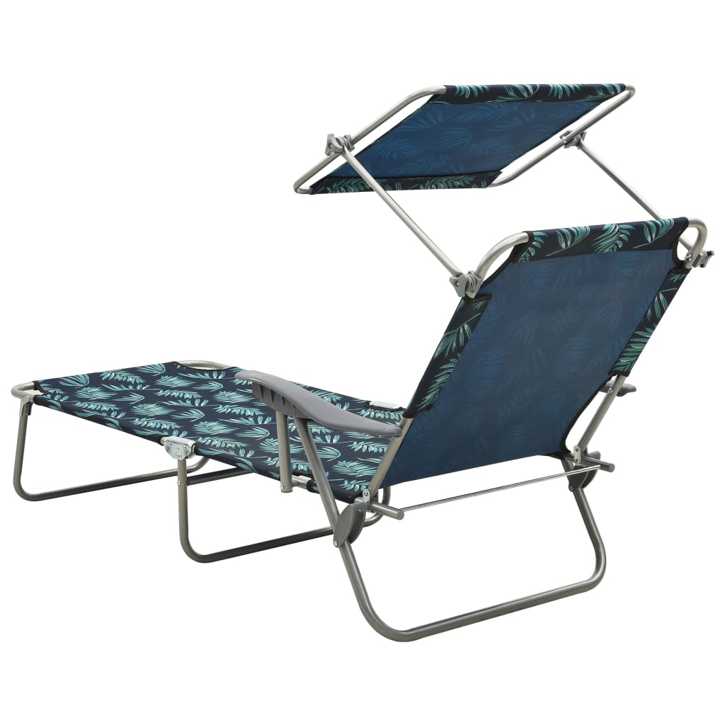 Ligbed met luifel staal bladpatroon is nu te koop bij PeponiXL, paradijselijk wonen!