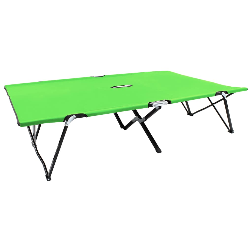 Ligbed 2-persoons inklapbaar staal groen is nu te koop bij PeponiXL, paradijselijk wonen!