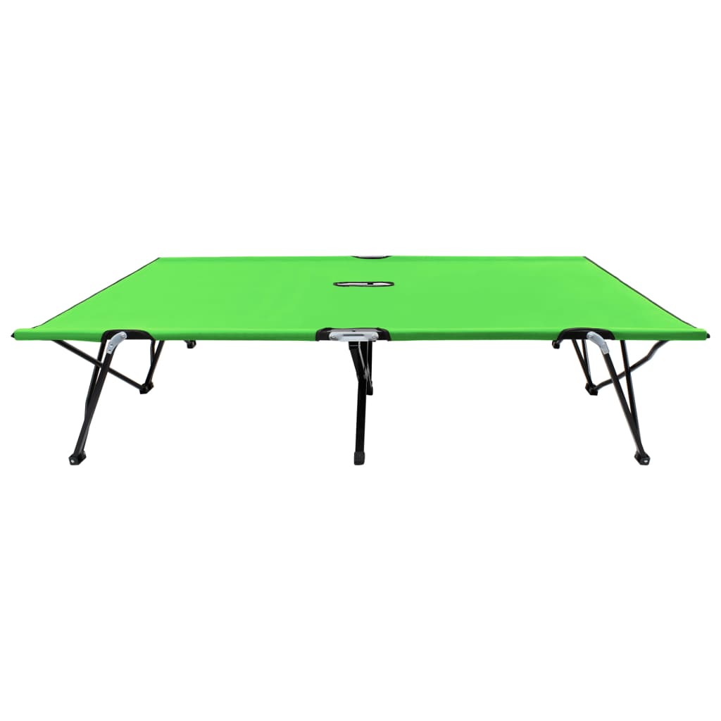 Ligbed 2-persoons inklapbaar staal groen is nu te koop bij PeponiXL, paradijselijk wonen!