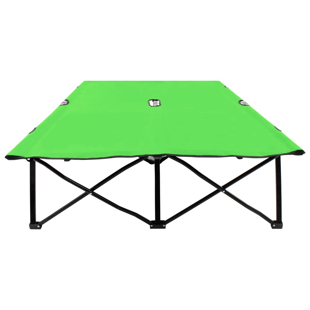 Ligbed 2-persoons inklapbaar staal groen is nu te koop bij PeponiXL, paradijselijk wonen!