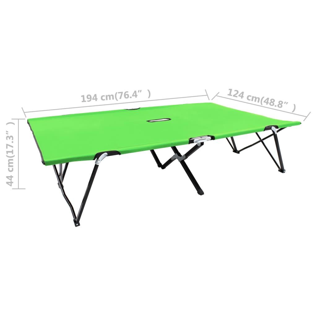 Ligbed 2-persoons inklapbaar staal groen is nu te koop bij PeponiXL, paradijselijk wonen!