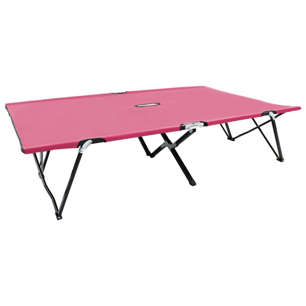 Ligbed 2-persoons inklapbaar staal roze is nu te koop bij PeponiXL, paradijselijk wonen!