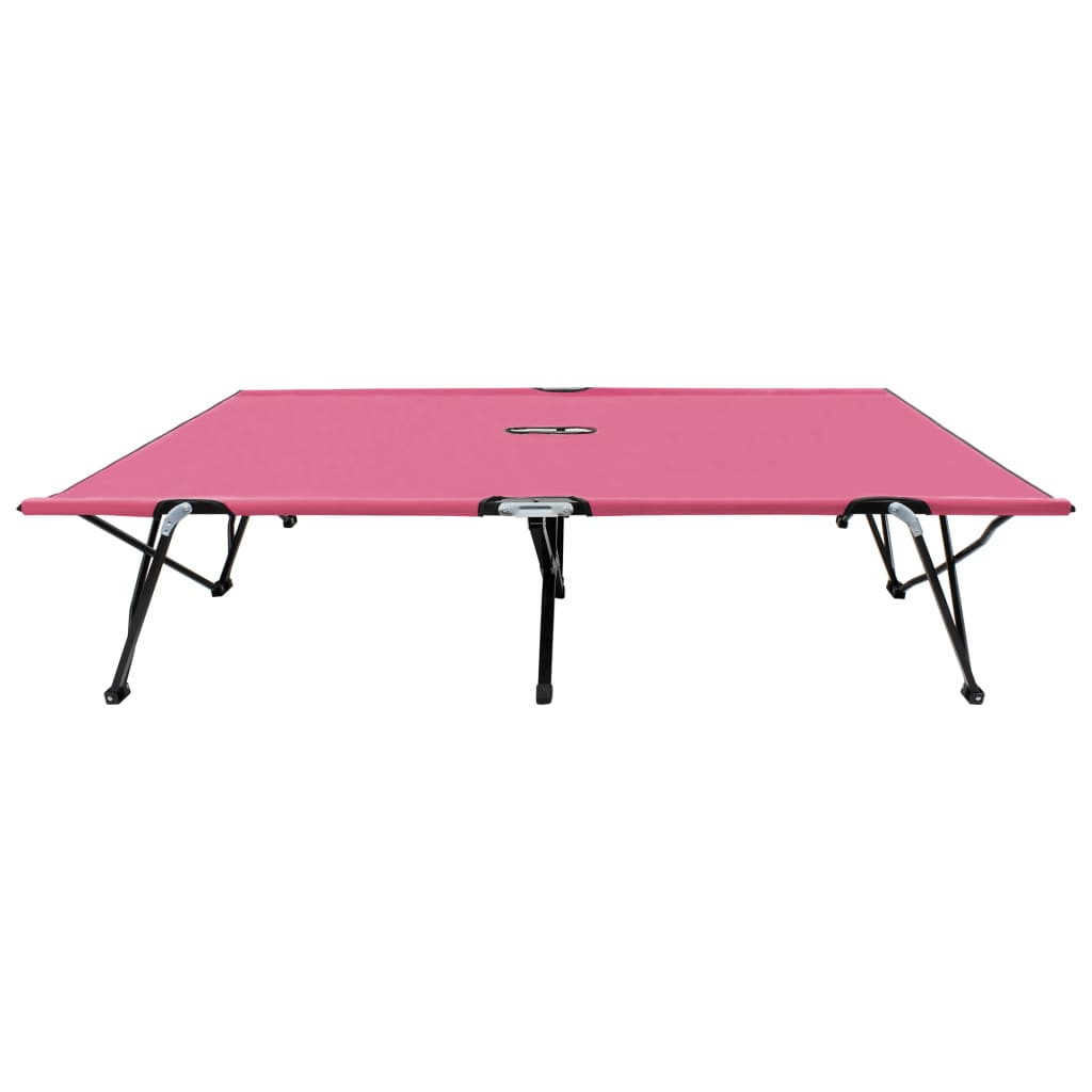 Ligbed 2-persoons inklapbaar staal roze is nu te koop bij PeponiXL, paradijselijk wonen!