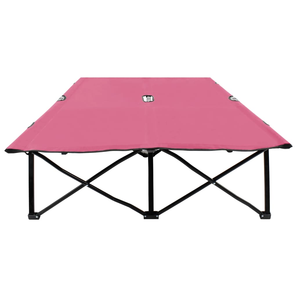 Ligbed 2-persoons inklapbaar staal roze is nu te koop bij PeponiXL, paradijselijk wonen!