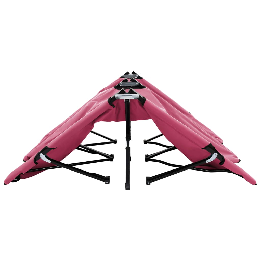 Ligbed 2-persoons inklapbaar staal roze is nu te koop bij PeponiXL, paradijselijk wonen!