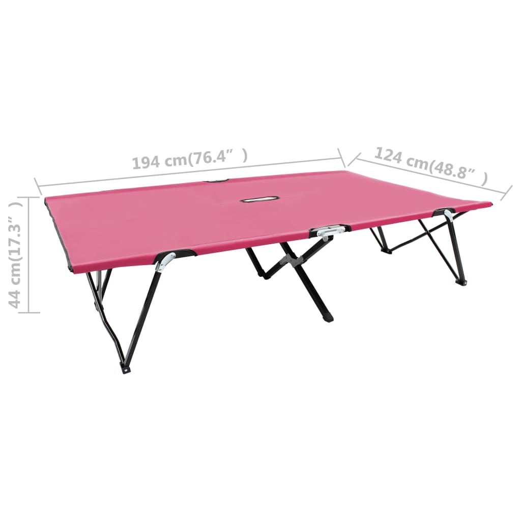 Ligbed 2-persoons inklapbaar staal roze is nu te koop bij PeponiXL, paradijselijk wonen!