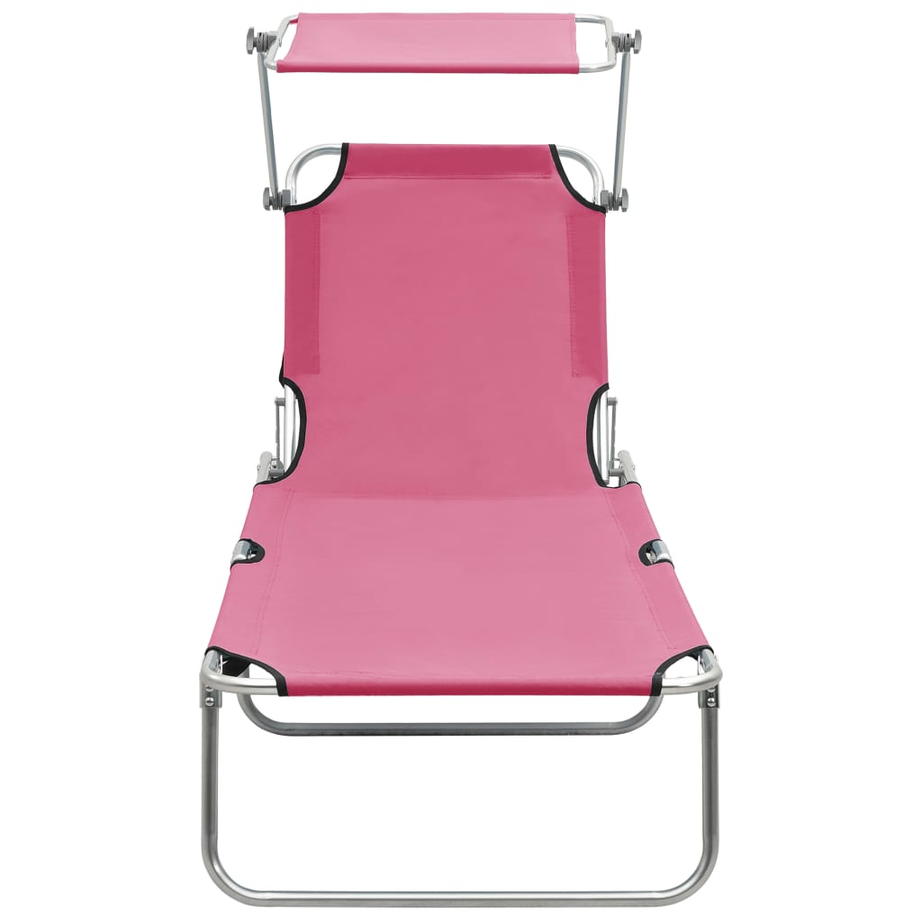 Ligbed inklapbaar met luifel aluminium roze is nu te koop bij PeponiXL, paradijselijk wonen!