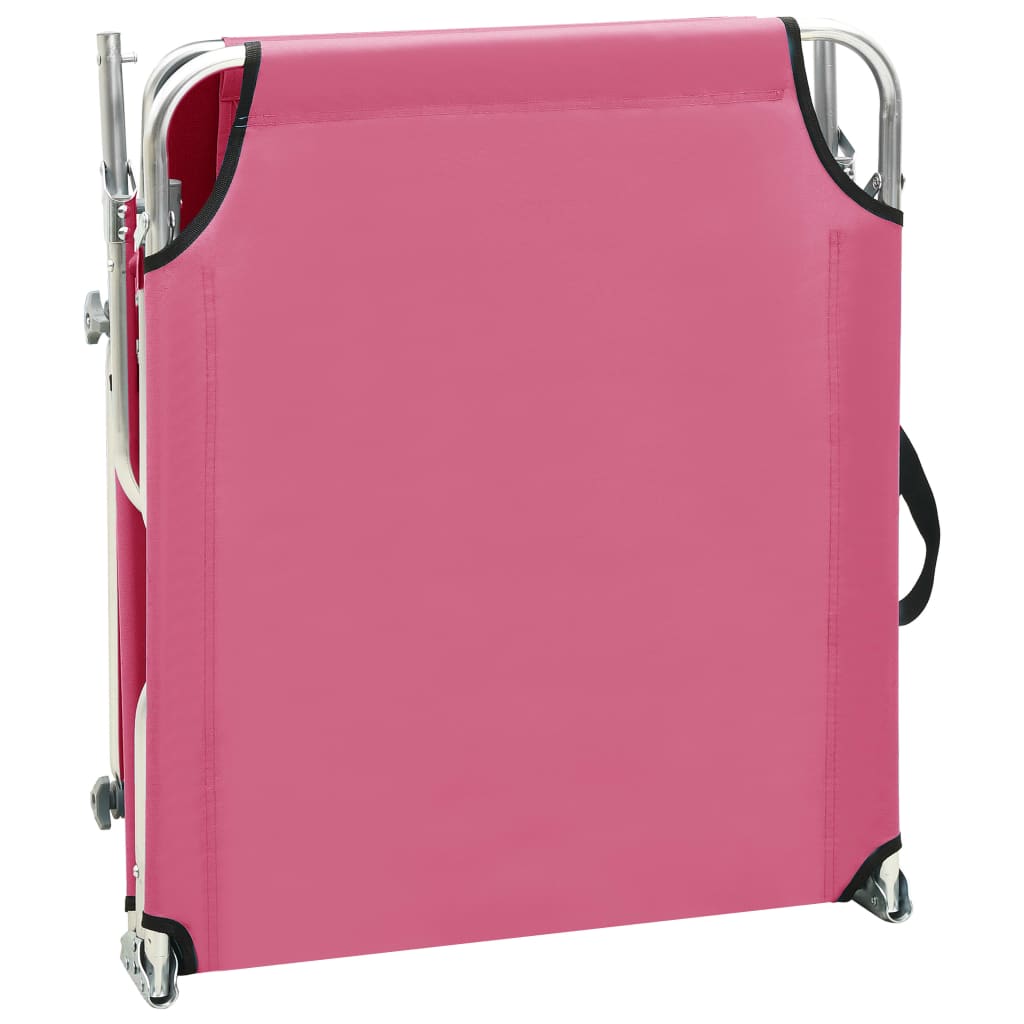 Ligbed inklapbaar met luifel aluminium roze is nu te koop bij PeponiXL, paradijselijk wonen!
