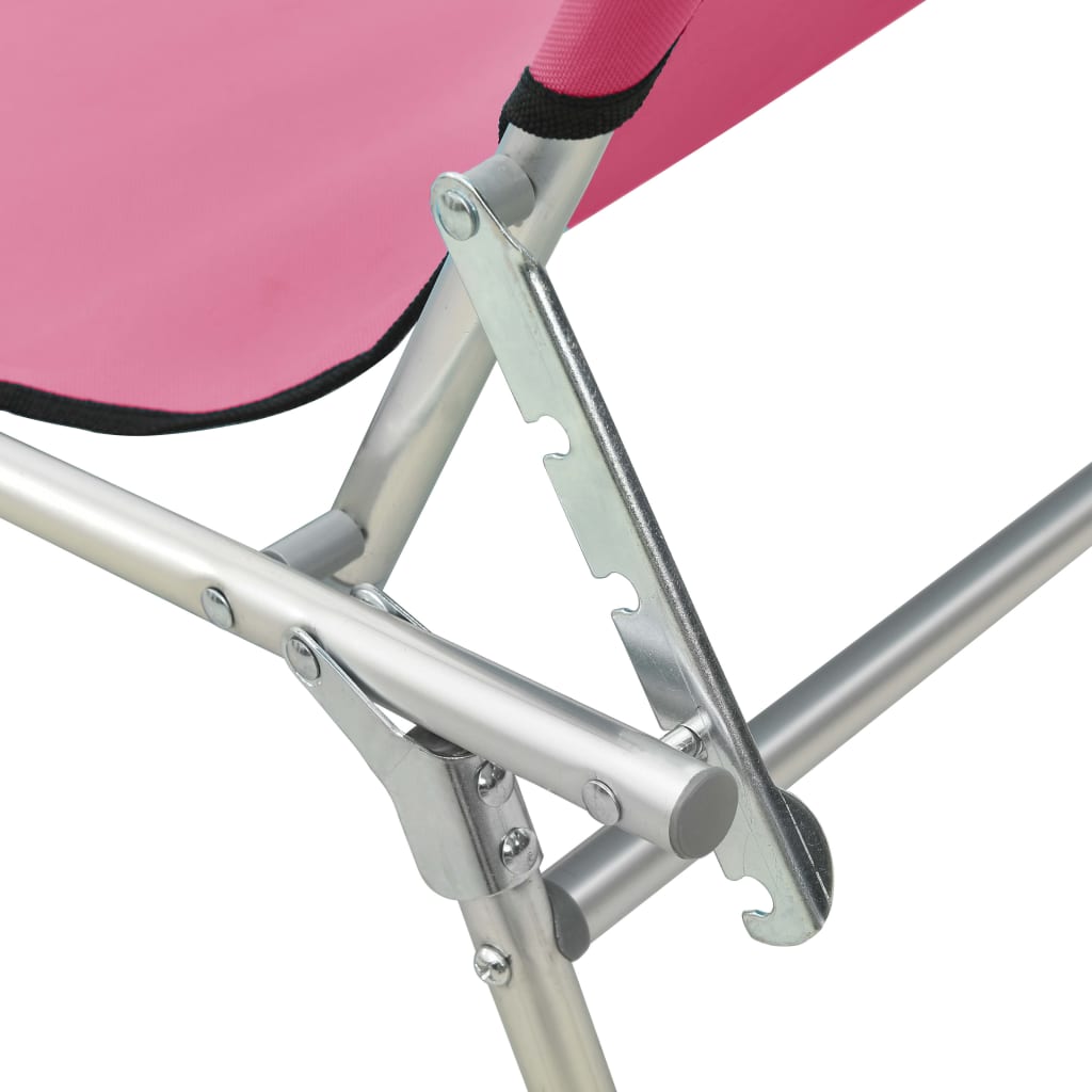 Ligbed inklapbaar met luifel aluminium roze is nu te koop bij PeponiXL, paradijselijk wonen!
