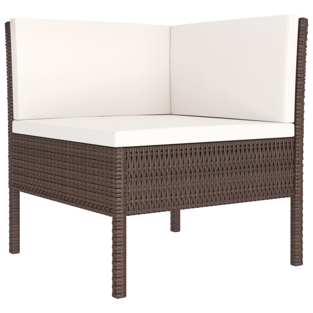 3-delige Loungeset met kussens poly rattan bruin is nu te koop bij PeponiXL, paradijselijk wonen!