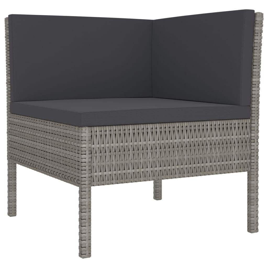 3-delige Loungeset met kussens poly rattan grijs is nu te koop bij PeponiXL, paradijselijk wonen!